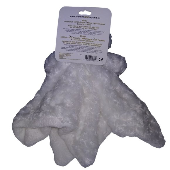 Blankets & Beyond Plush White Bear Lovey NuNu Swirls Blanket Pacifier Holder NEW - Picture 5 of 9